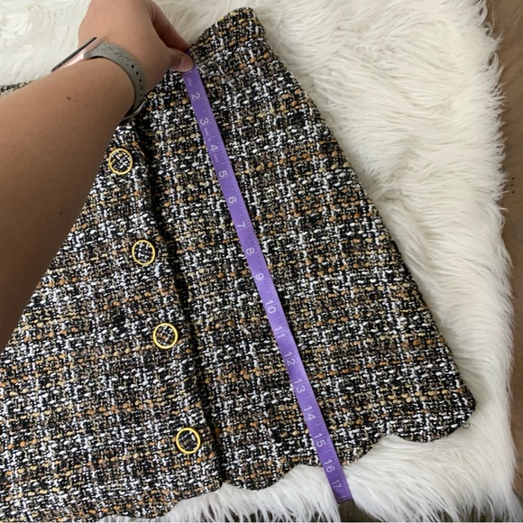 Daisy June Scalloped Tweed Buttons Skirt - Picture 5 of 6